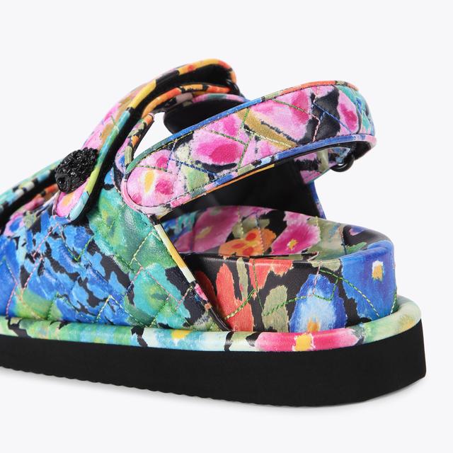 Carvela By Kurt Geiger ORSON Floral Leather Quilted Velcro Sandal By KURT GEIGER LONDON