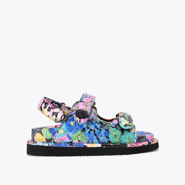 carvela by kurt geiger ORSON Floral Leather Quilted Velcro Sandal by KURT GEIGER LONDON