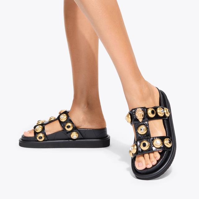 Carvela By Kurt Geiger ORSON MULTI STUD Black Leather Sandals By KURT GEIGER LONDON