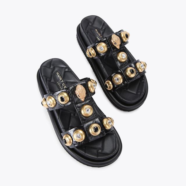 Carvela By Kurt Geiger ORSON MULTI STUD Black Leather Sandals By KURT GEIGER LONDON