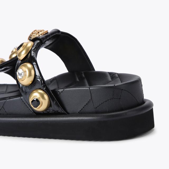 Carvela By Kurt Geiger ORSON MULTI STUD Black Leather Sandals By KURT GEIGER LONDON