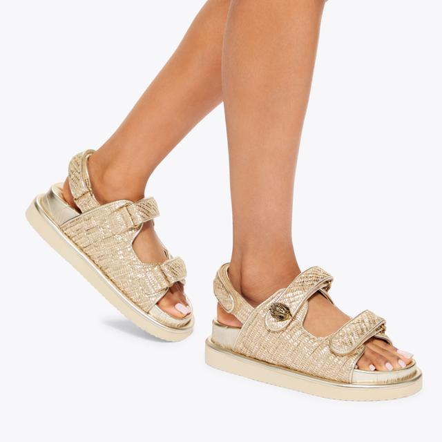 Carvela By Kurt Geiger ORSON Raffia Gold Sandal By KURT GEIGER LONDON