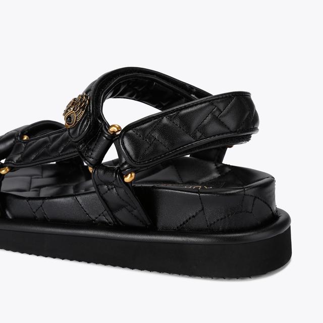 Carvela By Kurt Geiger ORSON SANDAL Black Quilted Velcro Sandal By KURT GEIGER LONDON