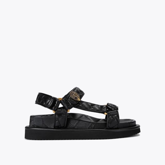 carvela by kurt geiger ORSON SANDAL Black Quilted Velcro Sandal by KURT GEIGER LONDON