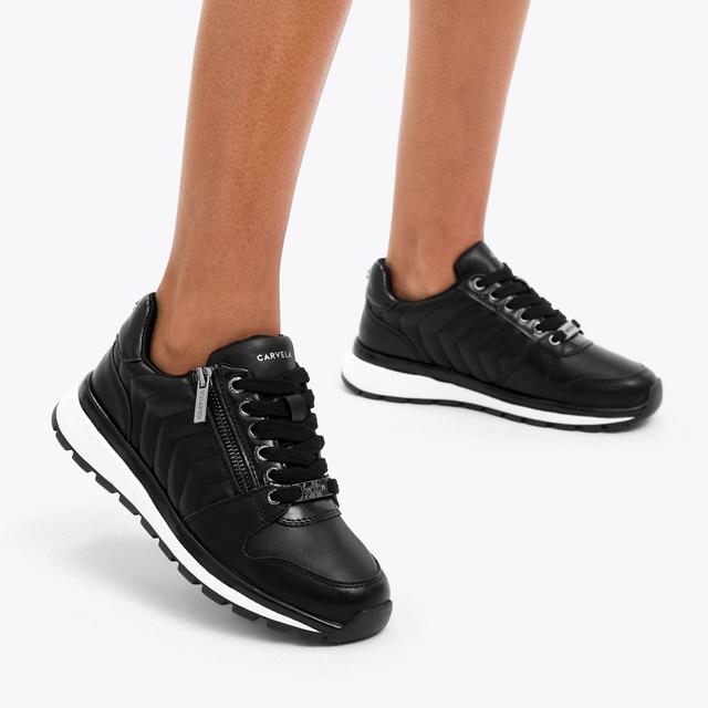 Carvela By Kurt Geiger PACE ZIP Black Lace Up Trainer By CARVELA