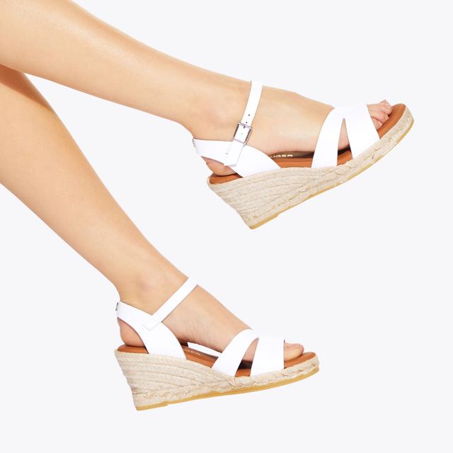 Carvela By Kurt Geiger PAMA White Leather Wedge Heel By KG KURT GEIGER