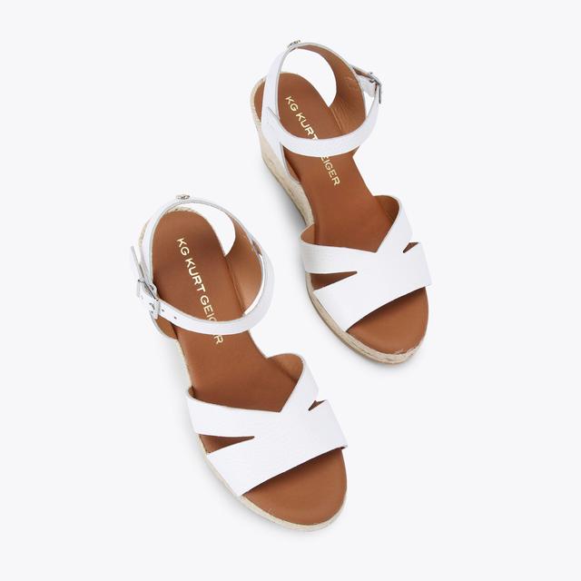 Carvela By Kurt Geiger PAMA White Leather Wedge Heel By KG KURT GEIGER