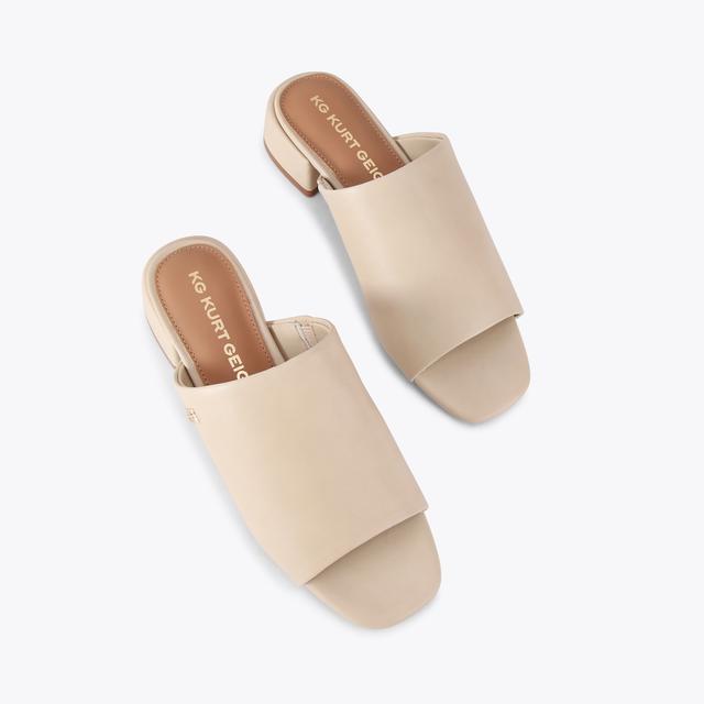 Carvela By Kurt Geiger PAMELA Bone Slip On Mule Heel By KG KURT GEIGER