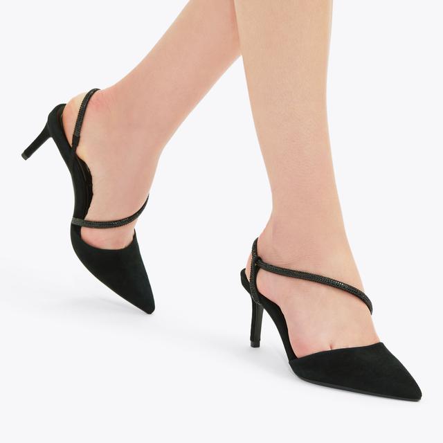 Carvela By Kurt Geiger PAPARAZZI COURT Black Suede Court Heel By CARVELA