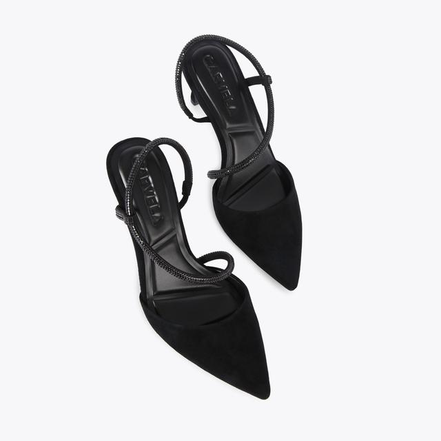 Carvela By Kurt Geiger PAPARAZZI COURT Black Suede Court Heel By CARVELA