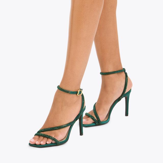Carvela By Kurt Geiger PAPARAZZI Green Satin High Heel By CARVELA