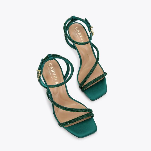 Carvela By Kurt Geiger PAPARAZZI Green Satin High Heel By CARVELA