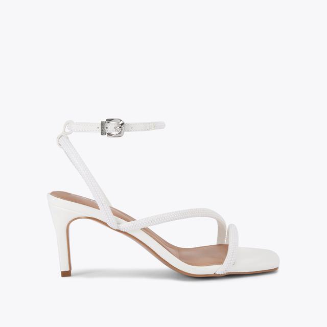 carvela by kurt geiger PAPARAZZI LOW White Embellished Low Strappy Heel by CARVELA
