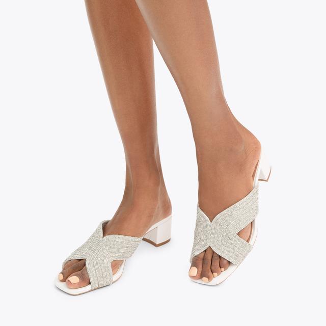 Carvela By Kurt Geiger PAPARAZZI PEARL BLOCK LOW Pearl Crystal Heel By CARVELA