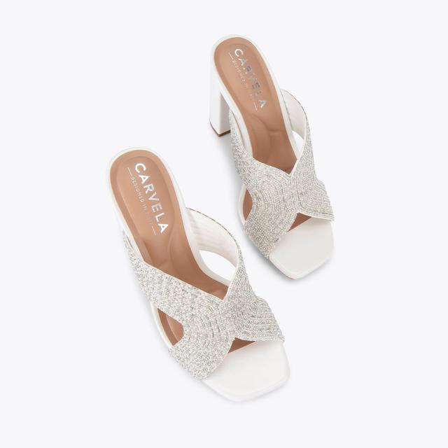 Carvela By Kurt Geiger PAPARAZZI PEARL BLOCK Pearl Crystal Block Heel By CARVELA