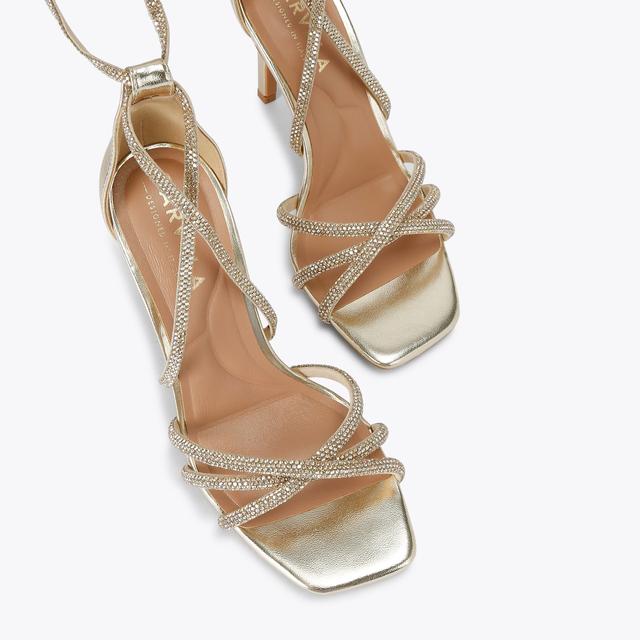 Carvela By Kurt Geiger PAPARAZZI TIE Gold Crystal Heel By CARVELA