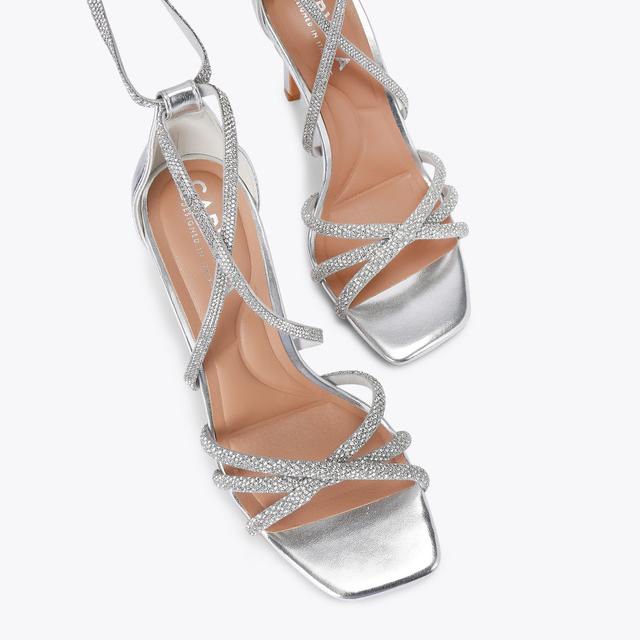 Carvela By Kurt Geiger PAPARAZZI TIE Silver Wrap Crystal Heels By CARVELA