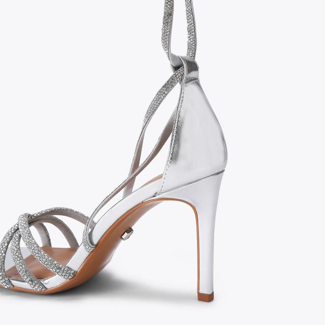 Carvela By Kurt Geiger PAPARAZZI TIE Silver Wrap Crystal Heels By CARVELA