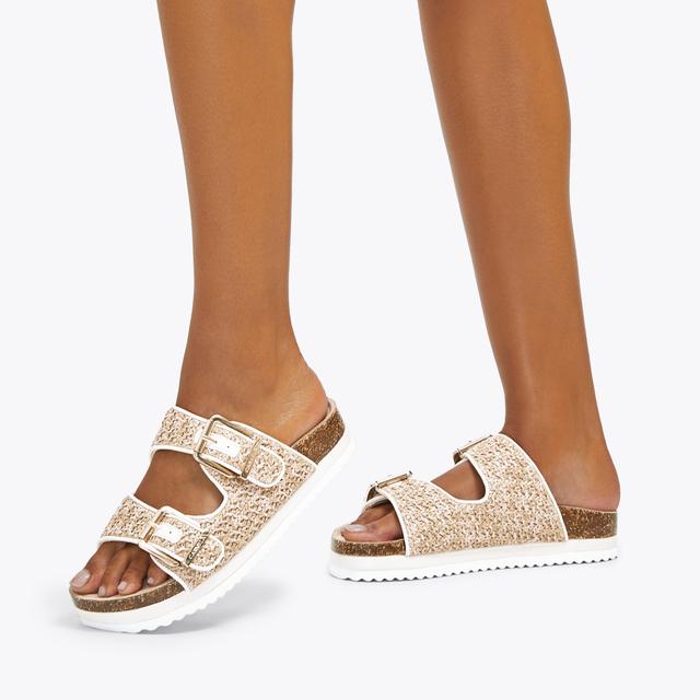 Carvela By Kurt Geiger PARADISE Raffia Slide On Sandals By CARVELA