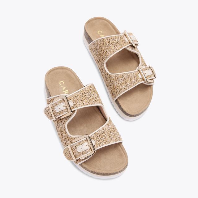 Carvela By Kurt Geiger PARADISE Raffia Slide On Sandals By CARVELA