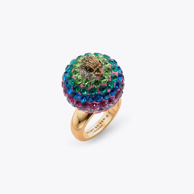 Carvela By Kurt Geiger PAVE BUBBLE RING Rainbow Crystal Rings By KURT GEIGER LONDON