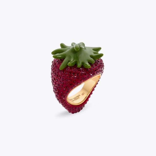 carvela by kurt geiger PAVE STRAWBERRY RING Strawberry Crystal Ring by KURT GEIGER LONDON