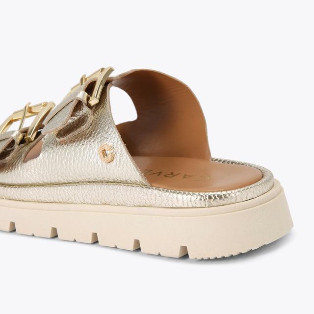 Carvela By Kurt Geiger PAVILION Gold Metallic Leather Sandal By CARVELA COMFORT