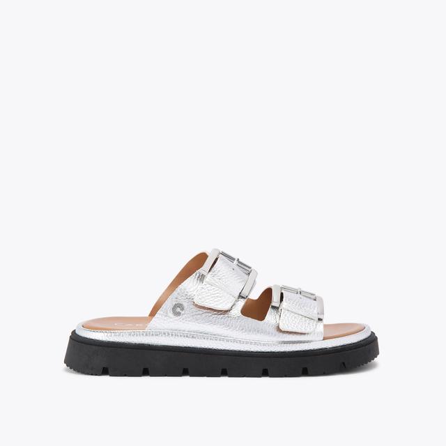 carvela by kurt geiger PAVILION Silver Leather Slip On Sandal by CARVELA COMFORT