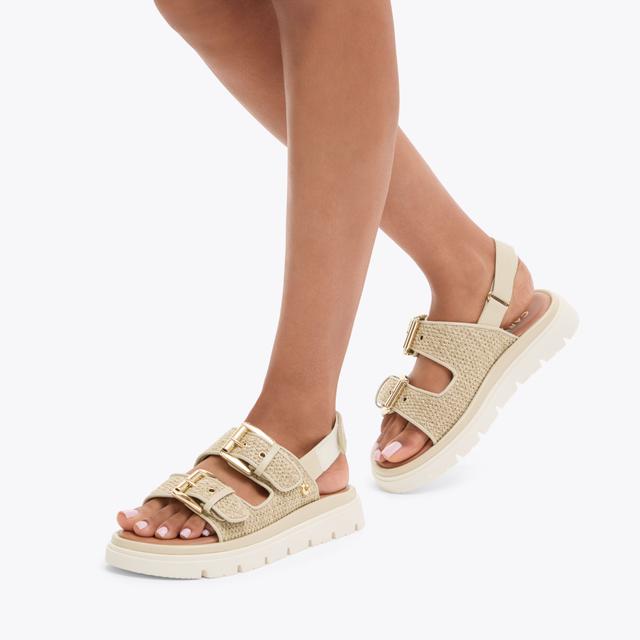 Carvela By Kurt Geiger PAVILION SLINGBACK Beige Raffia Slingback Sandal By CARVELA COMFORT