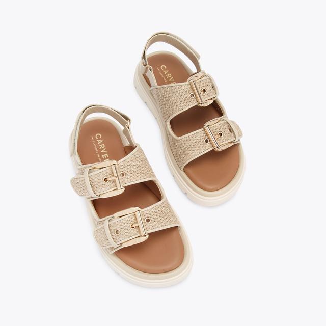 Carvela By Kurt Geiger PAVILION SLINGBACK Beige Raffia Slingback Sandal By CARVELA COMFORT