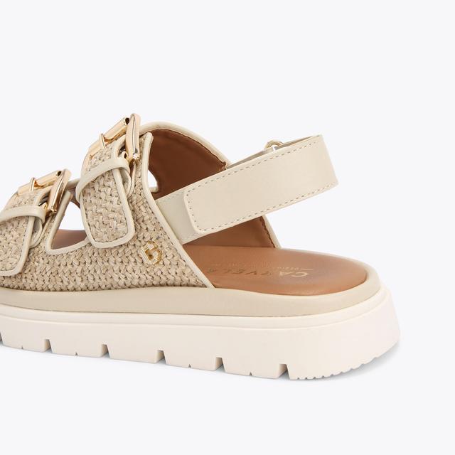 Carvela By Kurt Geiger PAVILION SLINGBACK Beige Raffia Slingback Sandal By CARVELA COMFORT