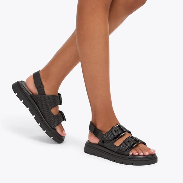 Carvela By Kurt Geiger PAVILION SLINGBACK Black Raffia Sandal By CARVELA COMFORT