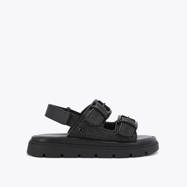 carvela by kurt geiger PAVILION SLINGBACK Black Raffia Sandal by CARVELA COMFORT