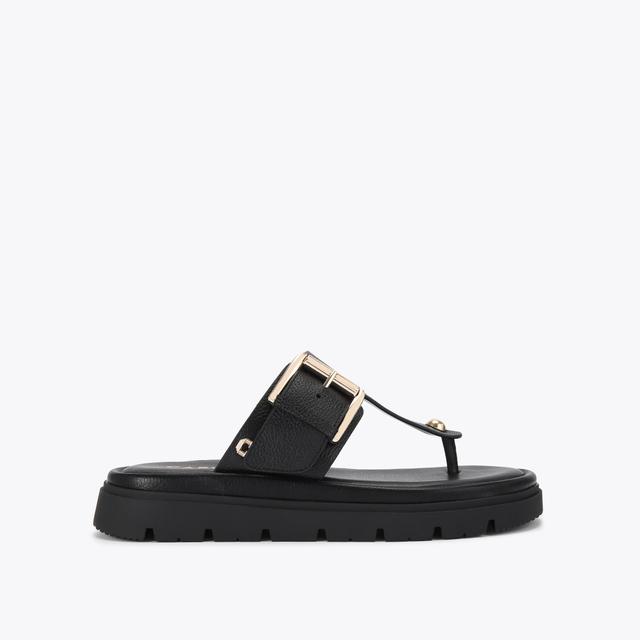 carvela by kurt geiger PAVILION T-BAR MULE Black Leather Sandal by CARVELA COMFORT