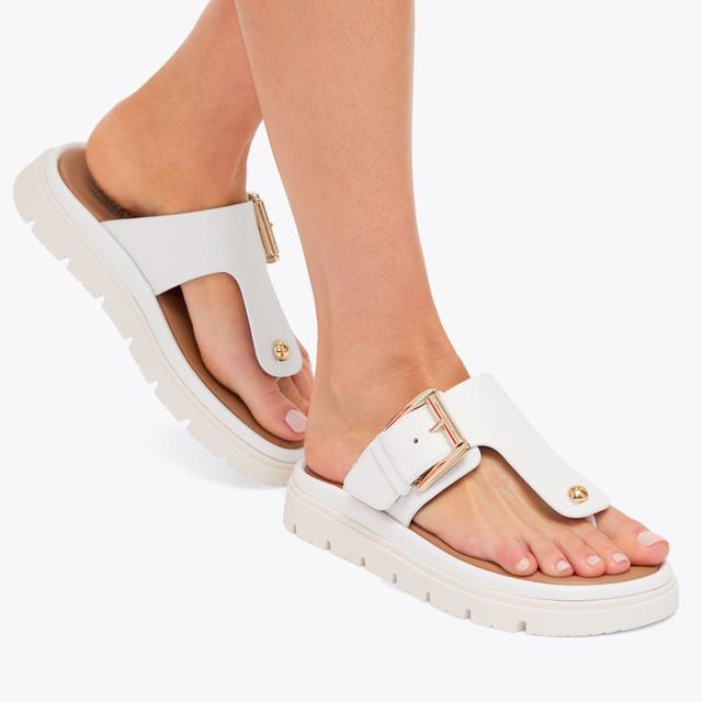 Carvela By Kurt Geiger PAVILION T-BAR MULE Bone T-Bar Sandal By CARVELA COMFORT