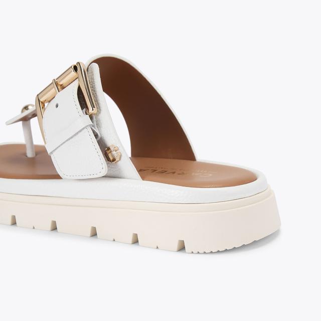 Carvela By Kurt Geiger PAVILION T-BAR MULE Bone T-Bar Sandal By CARVELA COMFORT