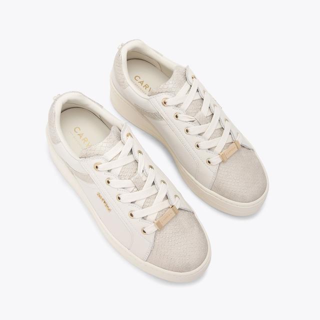 Carvela By Kurt Geiger PERENNE SNEAKER Cream Leather Sneaker By CARVELA