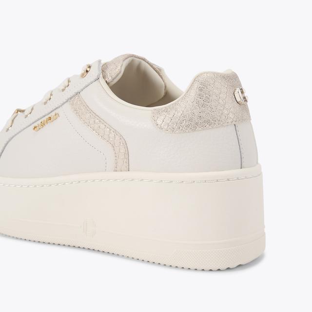 Carvela By Kurt Geiger PERENNE SNEAKER Cream Leather Sneaker By CARVELA