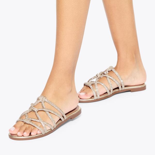 Carvela By Kurt Geiger PERLA Gold Crystal Sandal By KG KURT GEIGER