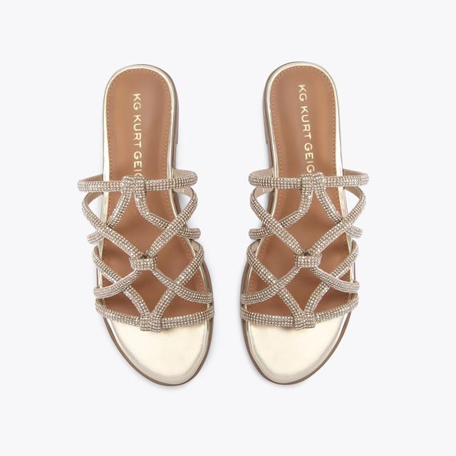 Carvela By Kurt Geiger PERLA Gold Crystal Sandal By KG KURT GEIGER