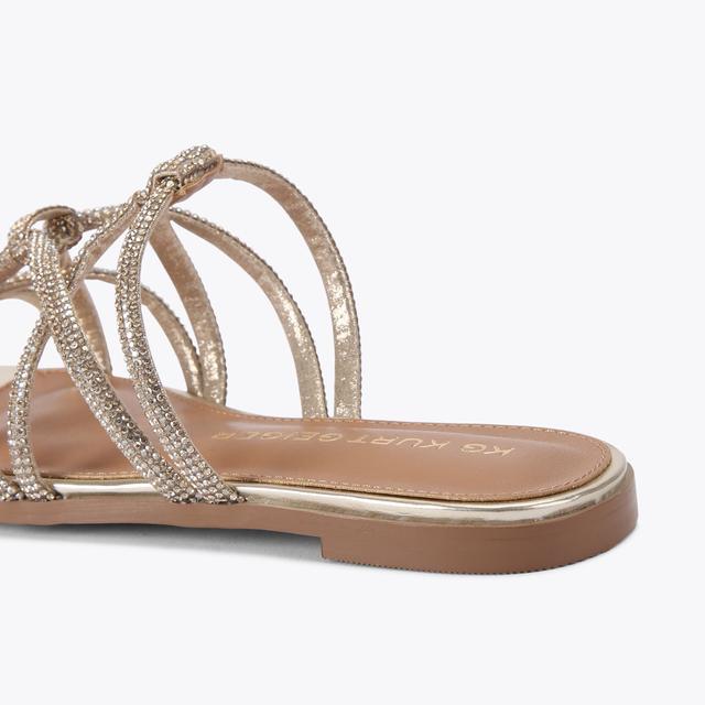 Carvela By Kurt Geiger PERLA Gold Crystal Sandal By KG KURT GEIGER