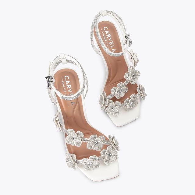 Carvela By Kurt Geiger PETALO SANDAL Silver Crystal Sandal By CARVELA