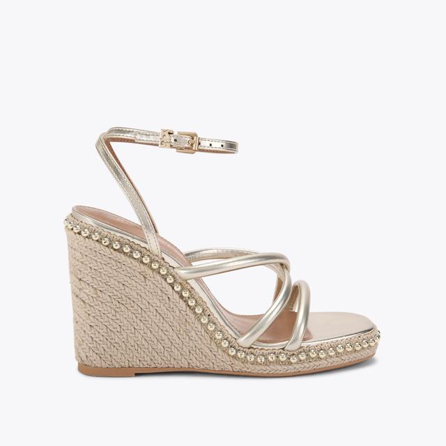 carvela by kurt geiger PEYTON Gold Fabric Wedge Heel by KG KURT GEIGER