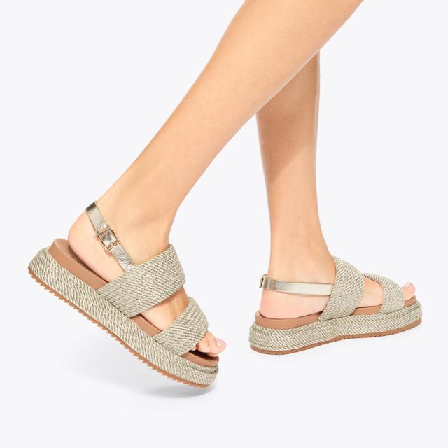 Carvela By Kurt Geiger PHOEBE SANDAL Gold Rope Sandal By KG KURT GEIGER