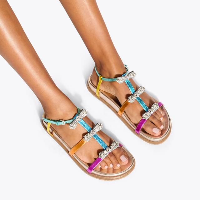 Carvela By Kurt Geiger PIERRA MICRO BOW SANDAL Metallic Bow Sandal By KURT GEIGER LONDON