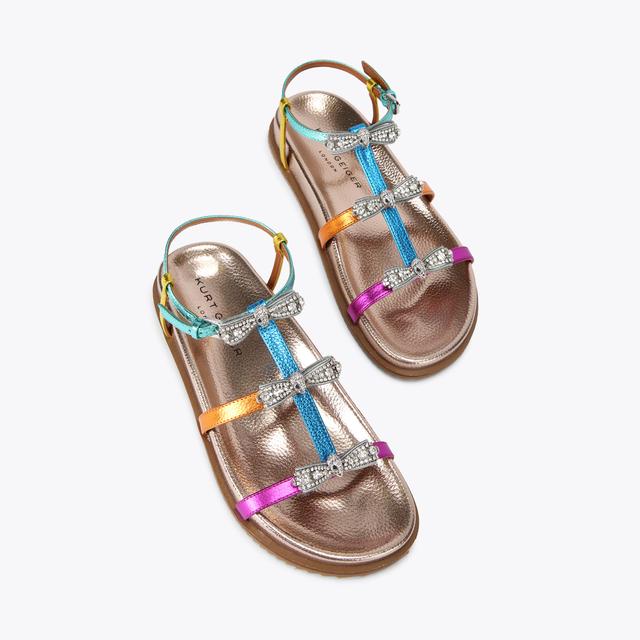 Carvela By Kurt Geiger PIERRA MICRO BOW SANDAL Metallic Bow Sandal By KURT GEIGER LONDON