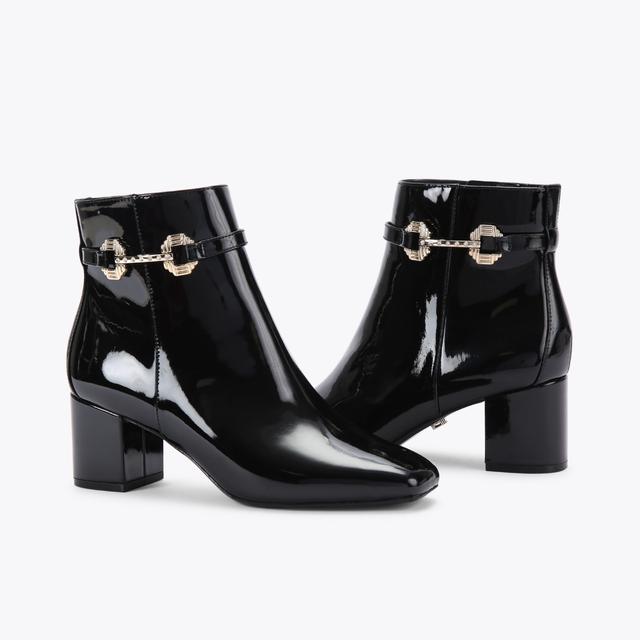Carvela By Kurt Geiger POISE ANKLE Black Patent Ankle Boot By CARVELA