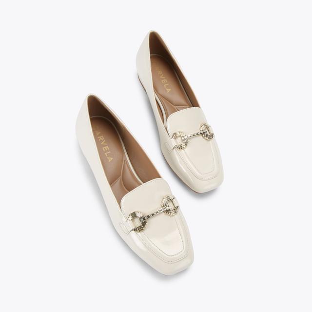 Carvela By Kurt Geiger POISE LOAFER Bone Patent Slip On Loafer By CARVELA