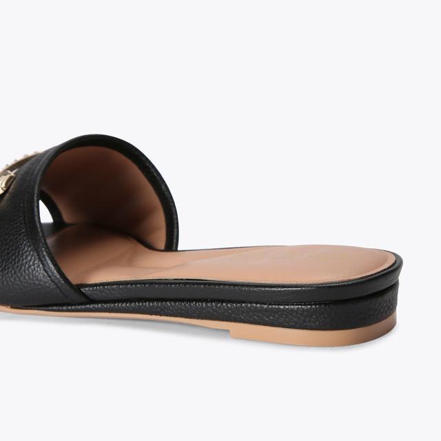 Carvela By Kurt Geiger POISE MULE Black Leather Flat Sandals By CARVELA