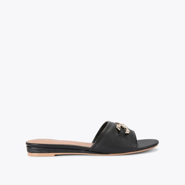 carvela by kurt geiger POISE MULE Black Leather Flat Sandals by CARVELA